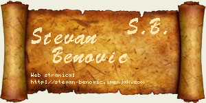 Stevan Benović vizit kartica